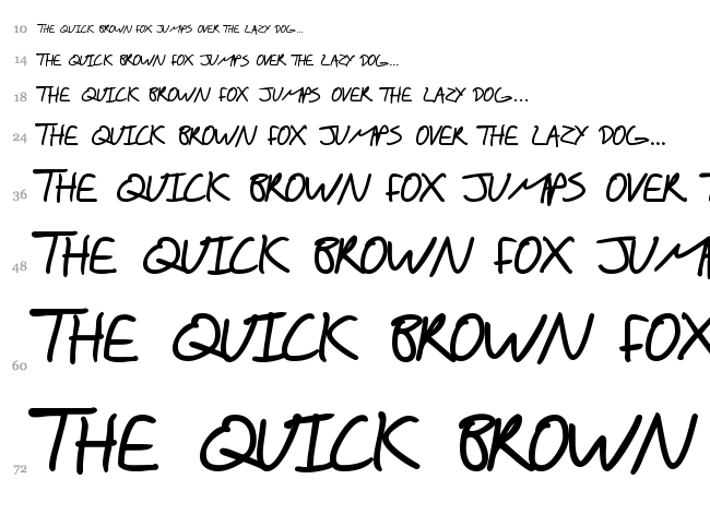 SF Scribbled Sans font waterfall